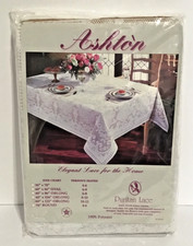 Vtg Ashton Elegant Lace Tablecloth 60