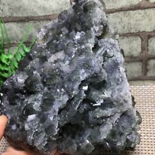1365g NATURAL Cubic blackish green FLUORITE Quartz Crystal Mineral Specimen  picture
