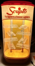 SCRIPTO Mid Century MCM Lighter Light Up Display w/ Key - RARE - READ picture