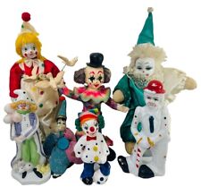 Vintage Clowns SIZES & SHAPES Made of Porcelain, Ceramic & Clay-Assortment of 7  picture
