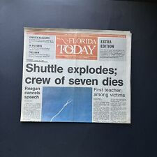 Vtg NASA Challenger Space Shuttle Explosion Jan 28, 1986 Florida FL Newspaper #2 picture