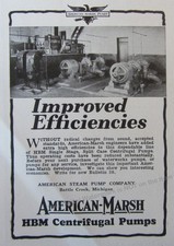 1928 Ad * American Marsh HBM Centrifugal Water Pumps Municipal Efficiencies picture