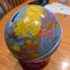 Vintage Metal Ohio Art Co Globe Savings Bank (2 globes) picture