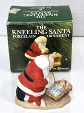 The Kneeling Santa Porcelain Figurine Ornament 1985 Vintage Hand Painted picture