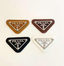 Designer Black Triangle Silver Logo Plate Leather Set of 4 picture