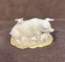 Pre Owned Vintage Homco Ceramic Pig Playing With Piglets Figurine #1443 picture