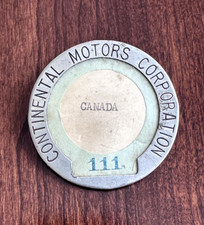 ORIGINAL VINTAGE CONTINENTAL MOTORS CORPORATION CANADA EMPLOYEE BADGE E51 picture