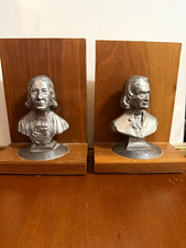 Vintage 1984 Methodist Bicentennial John Wesley & Francis Asbury Bust Bookends picture
