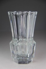 Mid Century Modern Large Cristal France Super Heavy Clear Crystal Glass Vase picture