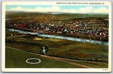 1937 Bird's Eye View Cliffs Huntingdon PA ANTIQUE Postcard 4184 picture