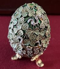 Faberge eggs Rare Design Green Leaves In Metal￼ picture
