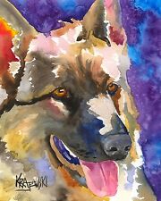 German Shepherd Art Print from Painting | K9 gifts, Home Decor, Wall Art 8x10 picture