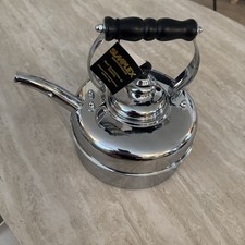 Vintage Simplex Patent Tea Kettle Solid Copper Chrome England Reg 786743 picture