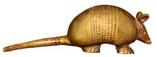 Vintage Brass Armadillo Art Shelf Decor Texas Western Paperweight Small 5.5
