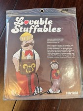 Vintage Lovable Stuffables Printed Doll Fabric for Sewing Organ Grinder & Monkey picture