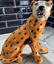 1960’s Mid Century Ceramic Cheetah Hollywood Regency 13” picture