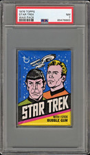1976 TOPPS STAR TREK WAX PACK PSA 7 picture