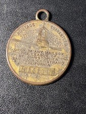 Vintage St Christopher Protect Us Medal League San Juan Capistrano Key Tag Brass picture