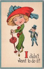 Vintage 1910s Comic Greetings Postcard 