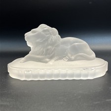 RARE Antique 1876 Gillinder & Sons Frosted Glass Lion Paperweight Centennial Exp picture