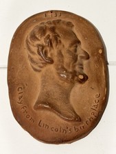 VTG 1933 Medallion Made w/ Clay from Lincoln's Birth Place Collectible Americana picture
