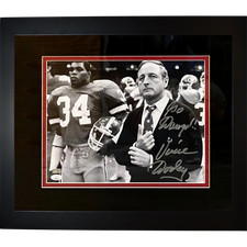 Vince Dooley Autographed Georgia Bulldogs (with Herschel Walker) Deluxe Framed 1 picture