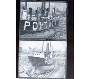 1931 Nantucket Lightship Charlestown Navy Yard Drydock Glass Negative (2) OOAK picture