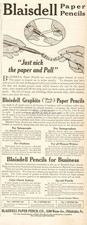 1911 Blaisdell Graphite Black Lead Paper Pencils Antique Print Ad Philadelphia picture