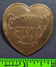 Vintage 1930s Worker Community Fund Pinback Pin picture
