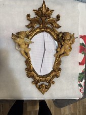 Vintage Italian Baroque Cherub Wall Mirror with Musical Putti Italy 14