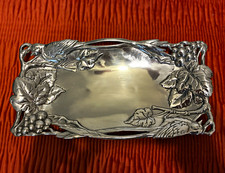Arthur Court Grape Bread Tray Silver Metal 6.5x12 Rectangle MPN 10-1726 Box picture