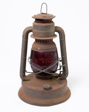 Vintage Dietz Railroad Lantern Little Wizard Red Glass Little Giant So. Counties picture
