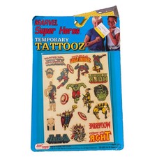 Marvel Super Heros Temporary Tattooz 1990 Just Toys Vintage Blister Pack Sealed picture
