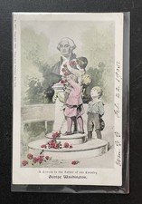 1905 George Washington With Kids UDB Vintage Postcard By Franz Huld picture