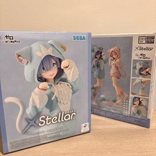 SEGA XStellar Re:Zero Rem Plastic Figure Cat Hoodie Ver. Fluffy Pack US NEW picture