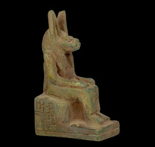 Ancient Egyptian Anubis Statue Rare Jackal-Headed God Stone Sculpture picture