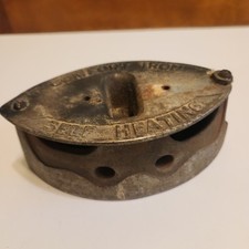 Antique Cast Iron Comfort Self Heating Iron Steam Primitive Punk Heavy NO HANDLE picture