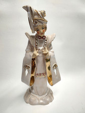 1940s MEM Ceramics Marguerite E Mitchell M.E.M Figurine Oriental Lady Gold Trim picture