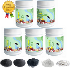 5 LBS Rock Tumbler Grit Set + Ceramic Filler Media, Rock Tumbler Grit Refill Kit picture