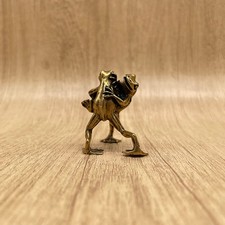 Vintage Funny Brass Frog Couple Figurine Mini Frog Statue  Desk Decor Gift picture