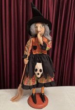 JOE SPENCER’S GATHERED TRADITIONS PRUNELLA WITCH HALLOWEEN DOLL & STAND RETIRED picture