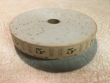 Vintage/antique amusement park ticket Roll 5 Cent NEW Indiana Ticket Company picture