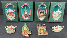 A Cup Of Christmas Tea RARE Set of 4 Ornaments with Original Tins and Boxes picture