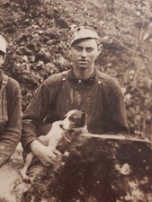 Vintage 1910s Real Photo Postcard Work Crew Miners Laborers AZO Stamp Box RPPC picture