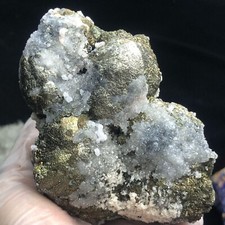 530g Rare Natural Spjerical Rainbows Pyrite & Quartz & Dolomite Mineral Specimen picture
