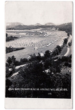 Main Body Encamped Near Oakdale WI Military Tents  Real Photo Postcard RPPC picture