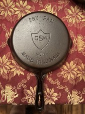 1940's no. 6 GSW Cast Iron Skillet (Perfect Condition) (Very Hard To Find) picture