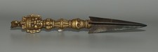 Real Tibet Vintage Old Buddhist Alloy Copper Iron Horse Head Phurba Amulet picture