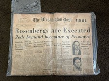The Washington Post Newspaper June 20 1953. Rosenberg Executed  picture