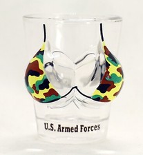 US Armed Forces Bikini Bust 3D Shot Glass picture